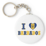 I Love Barbados Heart Flag Design Key Chain