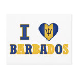 I Love Barbados Heart Flag Design Post Card