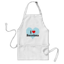 I Love Barcelona, Spain Aprons