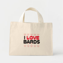 I LOVE BARDS TOTE BAG