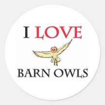 I Love Barn Owls Stickers