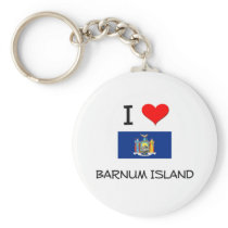 I Love Barnum Island New York Keychains