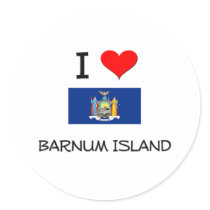 I Love Barnum Island New York Round Stickers