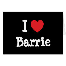 I love Barrie heart T-Shirt Cards