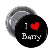 I Love Barry Pinback Buttons