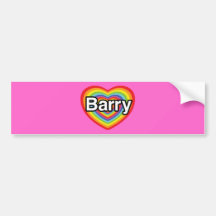 I love Barry, rainbow heart Bumper Sticker
