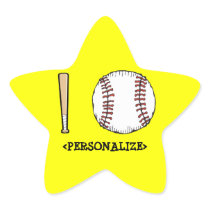 I Love (Baseball), <PERSONALIZE> Star Stickers