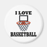 I Love Basket Basketball Refrigerator Magnet