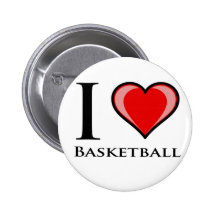 I Love Basketball Pinback Buttons