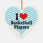 I Love Basketball Players Christmas Tree Ornaments