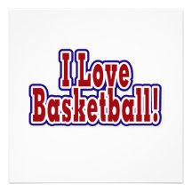 I Love Basketball T shirts and Gifts Personalized Invitation