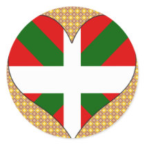 I Love Basque Round Stickers