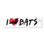 I Love Bats Bumper Sticker
