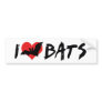 I Love Bats Bumper Sticker