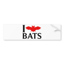I Love Bats Bumper Stickers