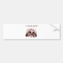 I LOVE BATS BUMPER STICKER