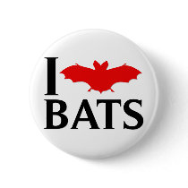 I Love Bats Pinback Button