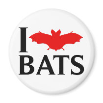 I Love Bats Refrigerator Magnets