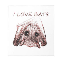 I LOVE BATS MEMO PADS