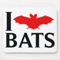 I Love Bats Mouse Pads