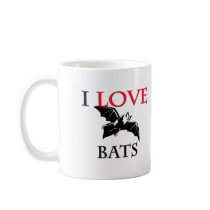 I Love Bats Coffee Mugs