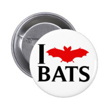 I Love Bats Pinback Button