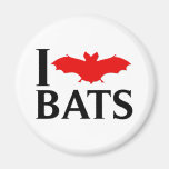 I Love Bats Refrigerator Magnets