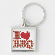 I Love BBQ Key Chain