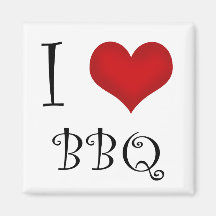 I Love BBQ Magnet