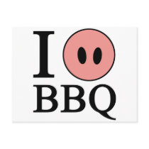 I Love BBQ Postcard