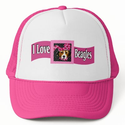 I Love Beagles Hats by Beagles_by_Joanne