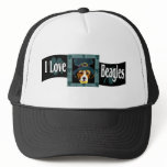 I Love Beagles hats