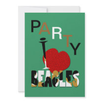 I Love Beagles Personalized Invitations