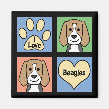 I Love Beagles Magnets