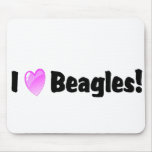 I Love Beagles Mousepads