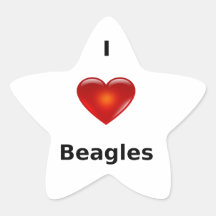 I love Beagles Star Sticker