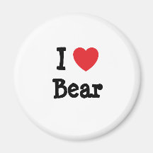 I love Bear heart T-Shirt Magnets