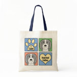 I Love Bearded Collies Canvas Bags