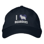 I Love Beardies Embroidered Hat (Blue) embroidered hats