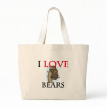 I Love Bears Tote Bags