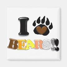 I Love Bears Fridge Magnets