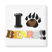 I Love Bears Fridge Magnets