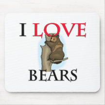 I Love Bears Mouse Pads