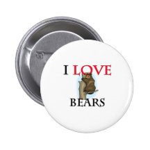 I Love Bears Pinback Button