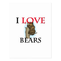 I Love Bears Post Card