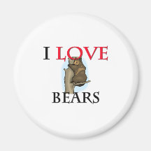 I Love Bears Refrigerator Magnet