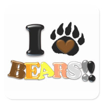 I Love Bears Sticker