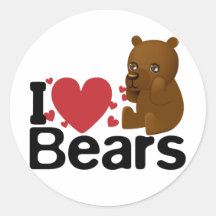 I Love Bears Sticker