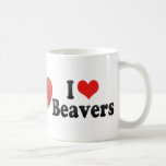I Love Beavers Coffee Mugs