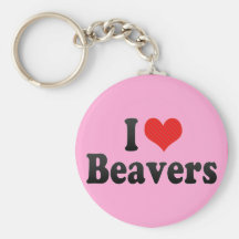 I Love Beavers Key Chain